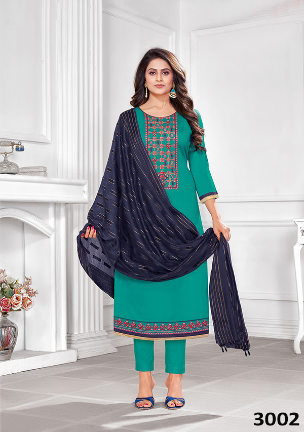 Heeraya Designer  Latest Designer Heavy Festive Wear Jam Cotton Embroidery Work Dress Material Collection
