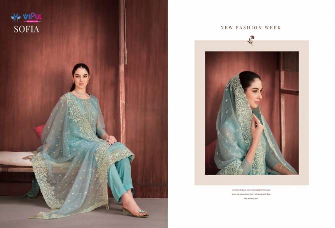 Sofia By Vipul Embroidered Organza Salwar Kameez Wholesale Market In Surat Wit Price