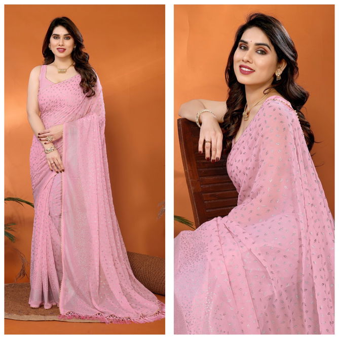 Gc Soft Georgette Foil Designer Saree Wholesale Shop In Surat