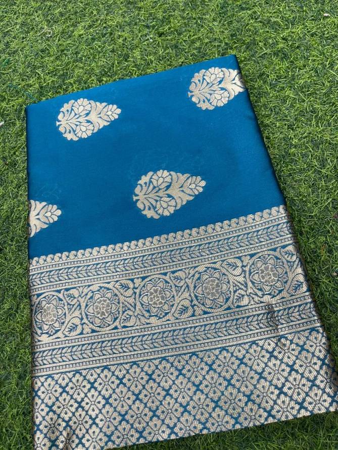 MF 1050 Navy Soft Lichi Silk Wholesale Saree Suppliers In Mumbai