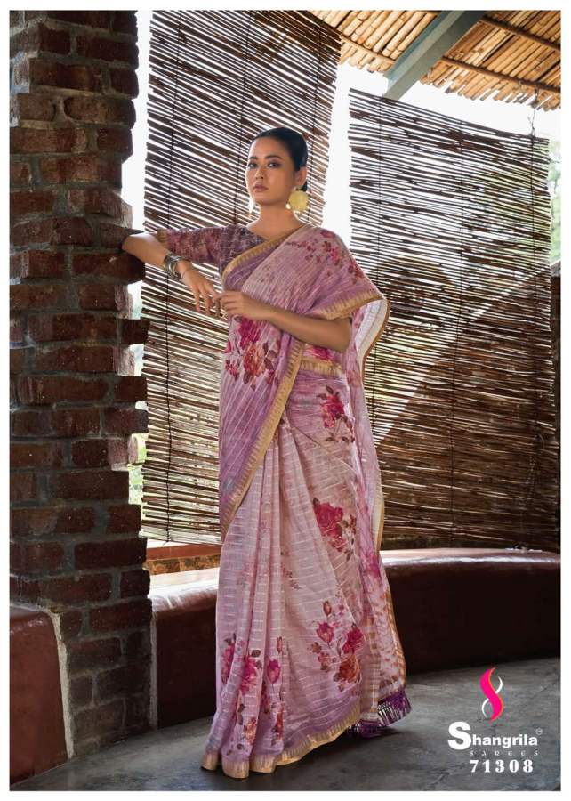Shangrila Apsara Sequins New Party Wear Linen Latest Saree Collection