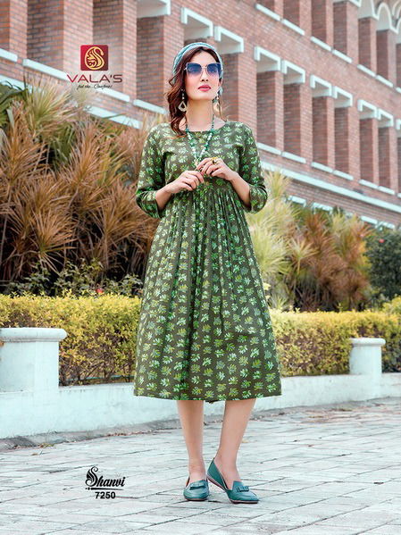 Valas Shanvi Latest Designer Fancy Ethnic Wear Pure Cotton Anarkali Kurtis Collection
