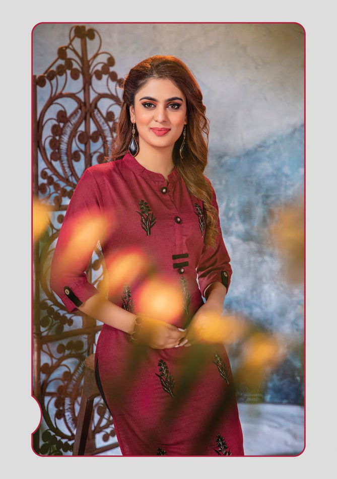 wanna sirat latest designer collection ethnic wear rayon embroidery work straight kurtis 