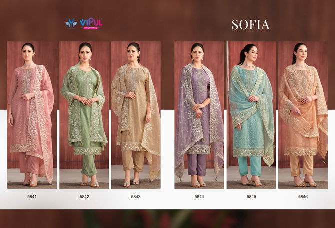 Sofia By Vipul Embroidered Organza Salwar Kameez Wholesale Market In Surat Wit Price