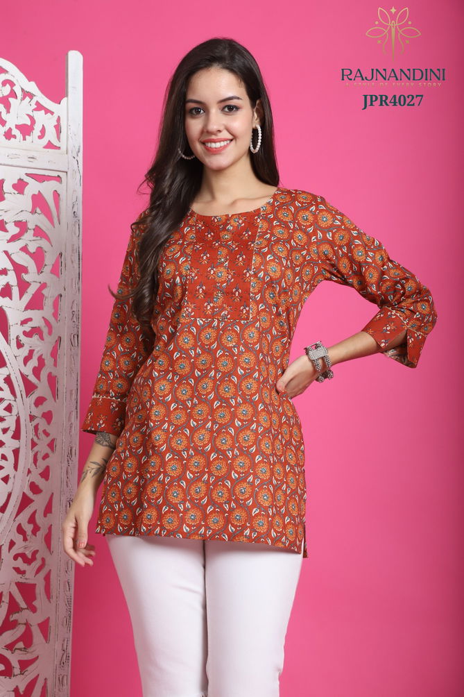 Zoori By Rajnandini Pure Cotton Printed Ladies Top Wholesale Market In Surat