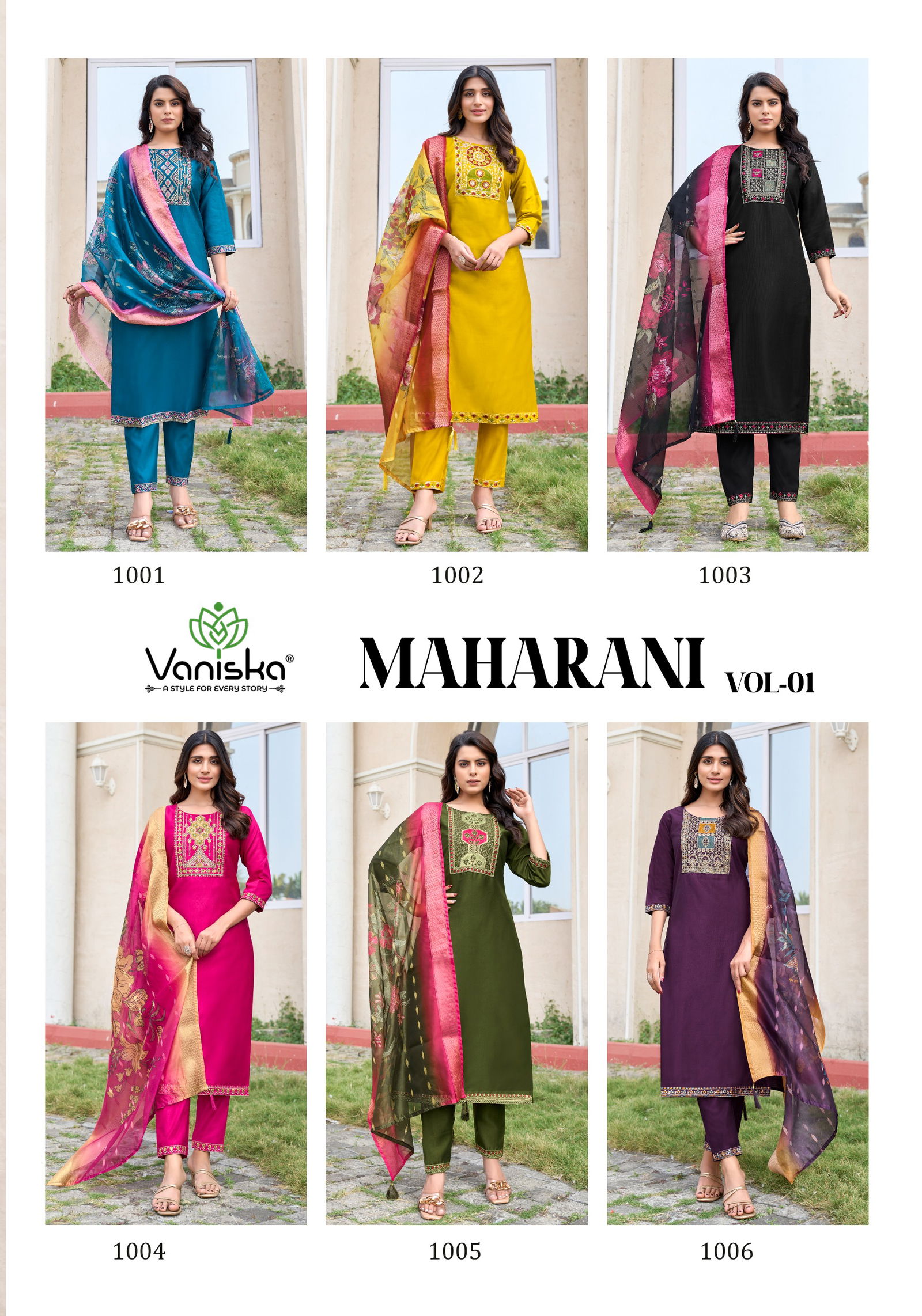 Maharani Vol 1 By Vaniska Kurti With Bottom Dupatta Exporters In India