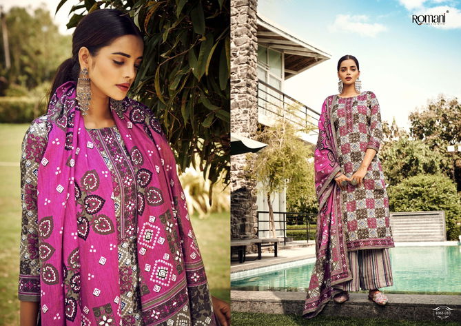 Romani Kasauti Printed Pashmina Dress Material Catalog
