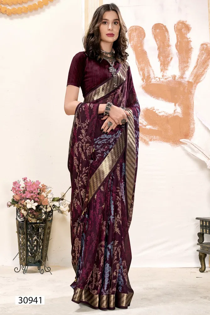 Jiya Vol 9 By Vallabhi Georgette Leaf Printed Sarees Orders In India