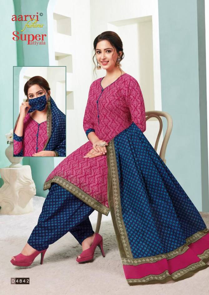 Aarvi Super Patiyala 2 Latest Designer Printed Cotton Dress Material Collection 