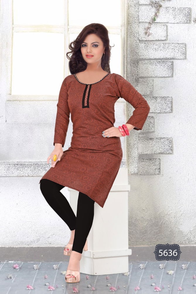 Trendy Twinkle Latest Fancy Designer Regular Casual Wear Straight Cut Designer Cotton Printed Kurtis Collection
