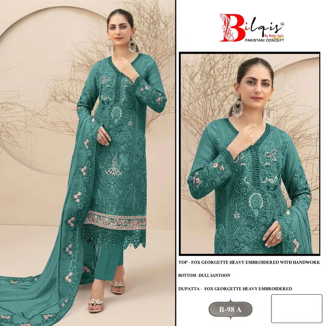 Bilqis B 98 A to D Designer Pakistani Suits Orders In India