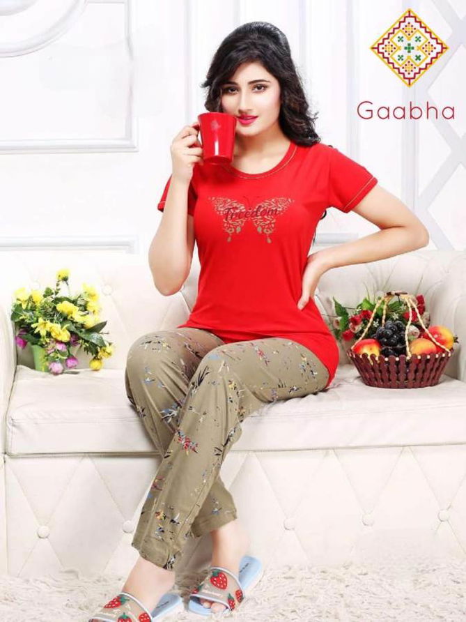 Gaabha Sweet Dream Vol 6 Latest Collection Of Printed Night Pant With Comfortable Top Night Suit  