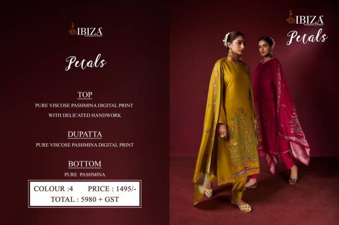 Petals By Ibiza Digital Printed Viscose Pashmina Dress Material Wholesale Shop In Surat