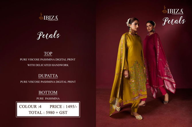 Petals By Ibiza Digital Printed Viscose Pashmina Dress Material Wholesale Shop In Surat