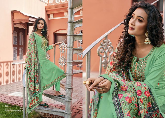 Triple Aaa Kamlee Latest Fancy Designer Casual Wear Jam Silk Festive Wear Dress Material Collection
