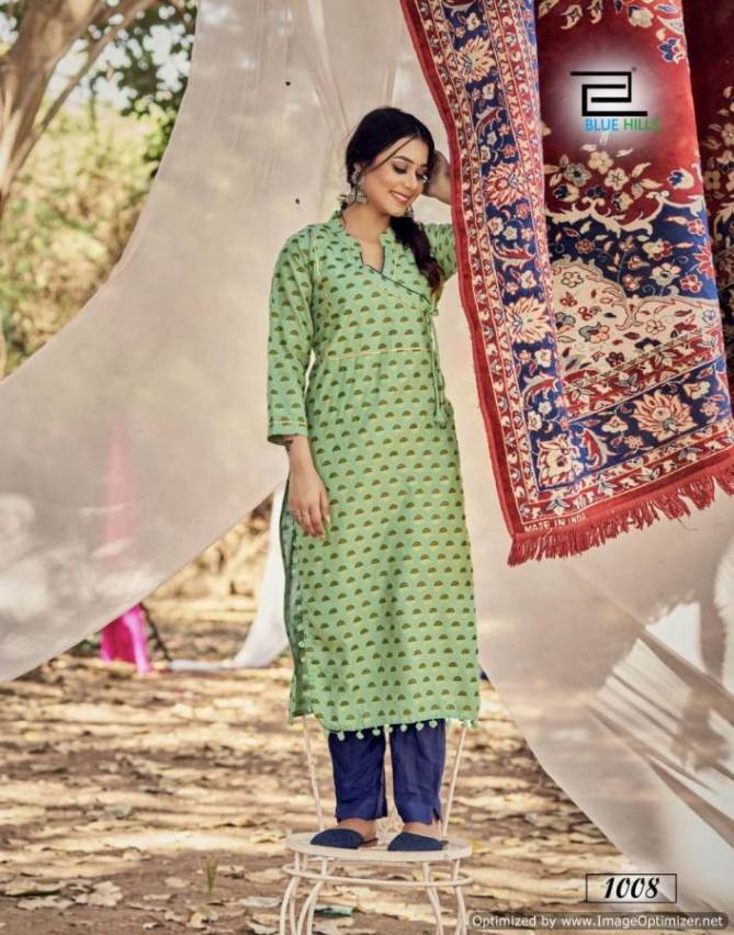 Blue Hills Candy 1 Stylish Ethnic Wear Rayon Designer New Kurti Collection