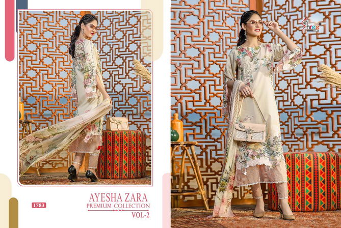 Shree Ayesha Zara Premium Collection 2 Fancy Latest Festive Wear Pure Cotton Print With Embroidery Pakistani Salwar Suits Collection
