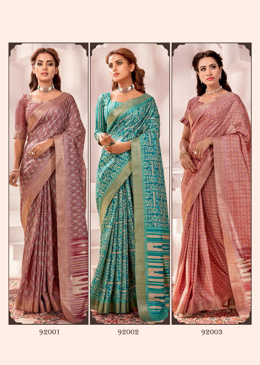 Diva Handloom Silk 92001 To 92006 Series By Rajpath Kolkata Handloom Printed Casual Wear Saree Manufacturers