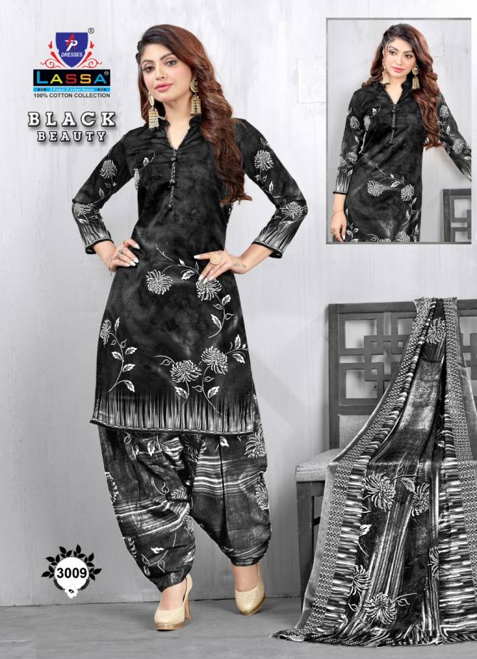 Arihant Lassa Black Beauty Printed Cotton Fancy Casual Wear Dress Material Collection
