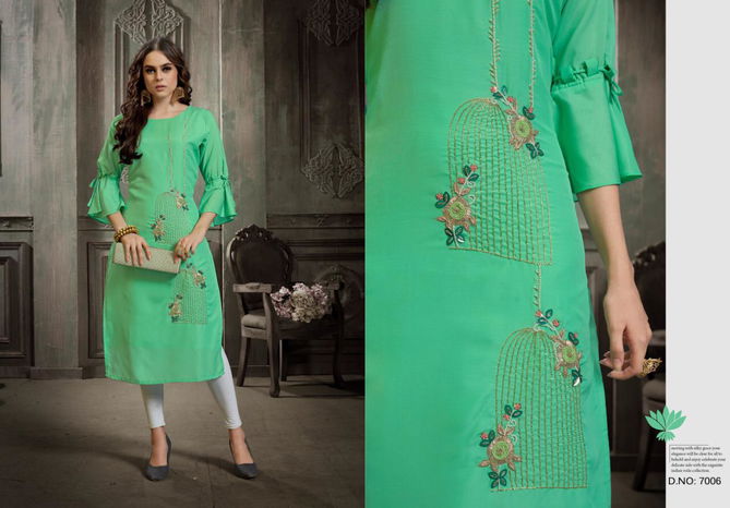 Amaaya Dazzle Latest Designer Embroidery Work Kurti Masleen Collection
