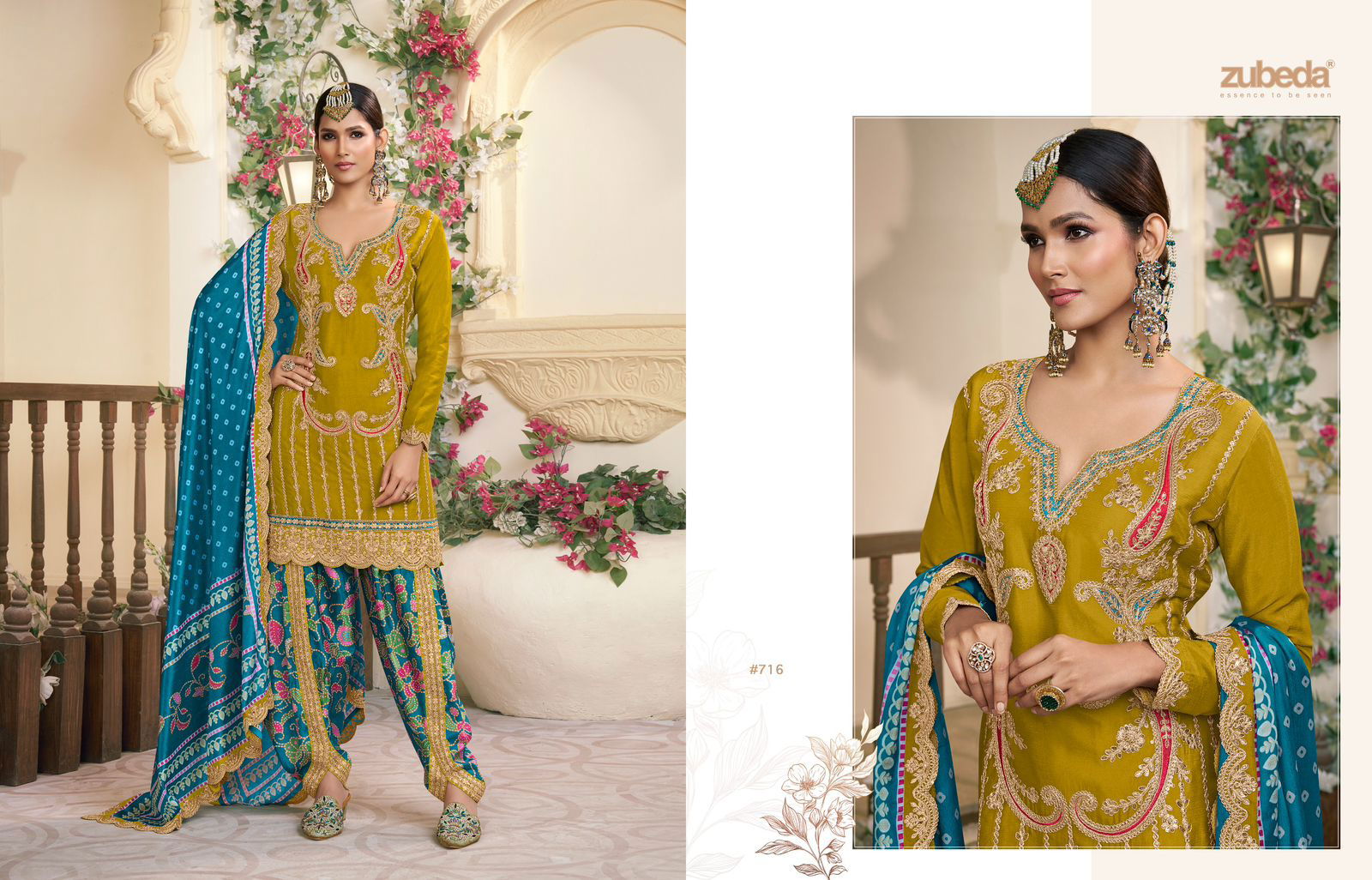 Kalamkari By Zubeda Chinon Silk Printed Readymade Suits Wholesale In India