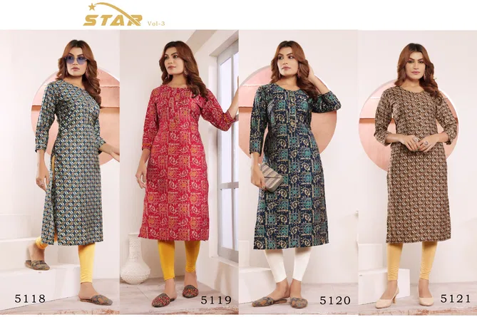 Star Vol 3 By Moksh Viscose Maslin Printed With Pocket Kurti Suppliers In India