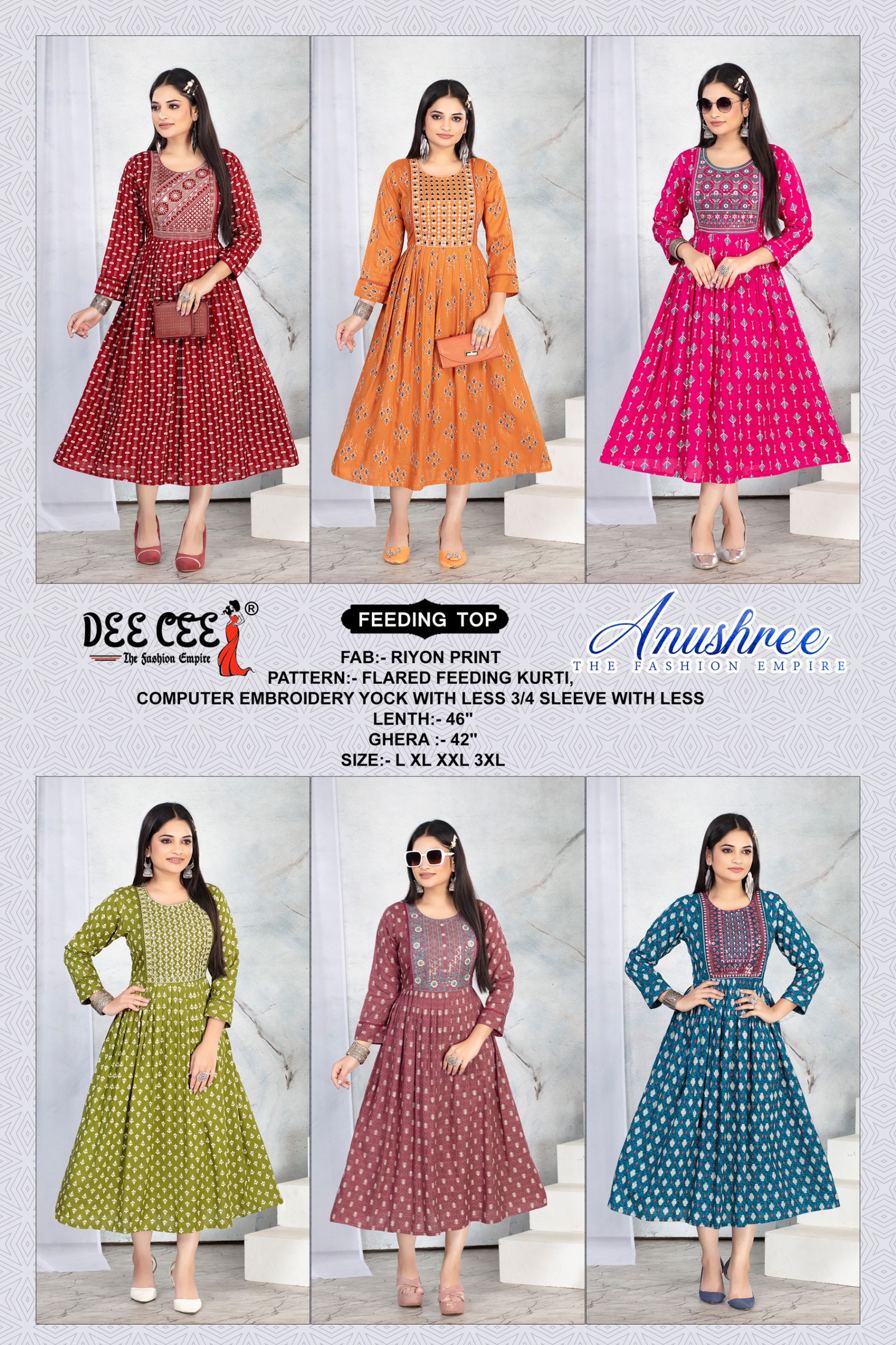 Anushree By Deecee Rayon Printed Feeding Kurtis Wholesale Online