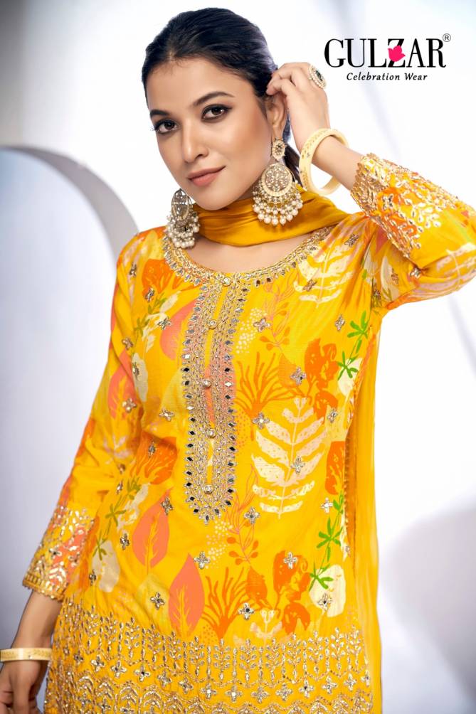 Monisha By Gulzar Chinnon Digital Printed Readymade Suits Wholesale Price In Surat