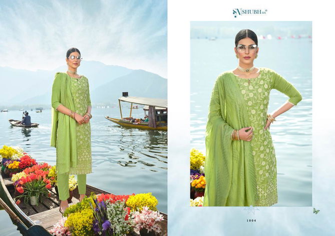 Shubh Lucknowi Designer Chanderi Silk Ethnic Wear Ready Made Salwar Suit Collection
