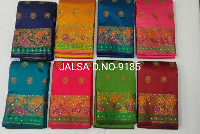 Jalsa 9185 Latest Fancy Heavy Designer Casual Wear Silk Cotton 	Sarees Collection
