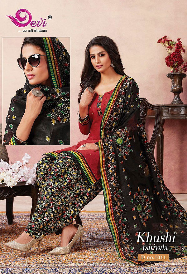 Devi Khushi Latest Printed Patiala Regular Wear Pure Cotton Readymade Collection
