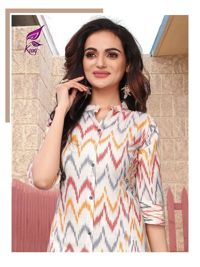 Kunj Rayon Ikki 4 Latest Ethnic Wear Daily Wear fancy Printed Kurtis Collection
