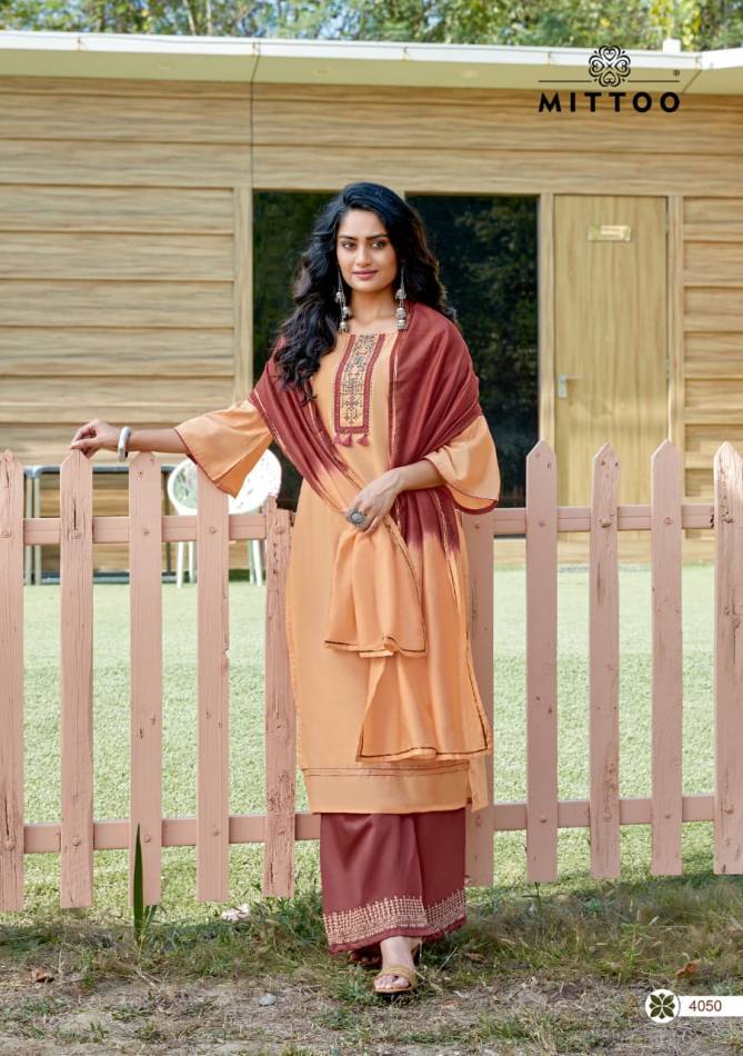 Mittoo Manohari 2 Latest fancy Designer Festive Wear Banarasi Viscose Readymade Salawar Suit Collection
