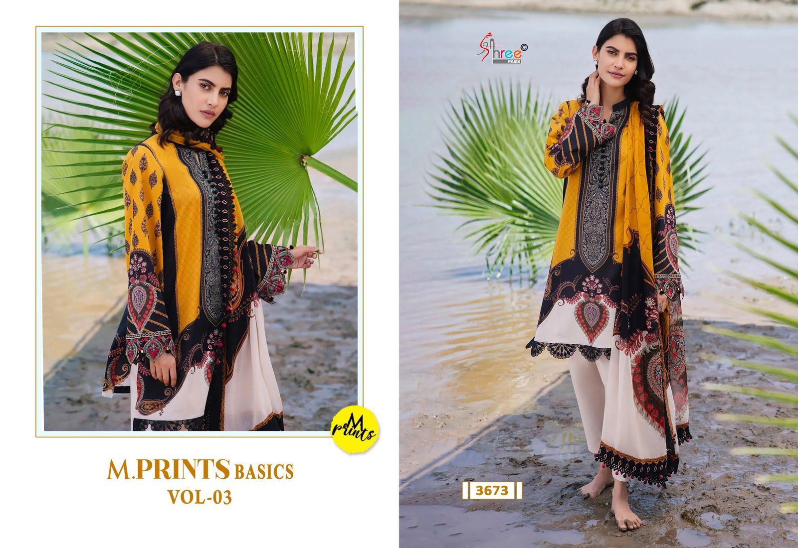 M Prints Basics Vol 3 By Shree Cotton Embroidery Pakistani Suits Wholesale Online