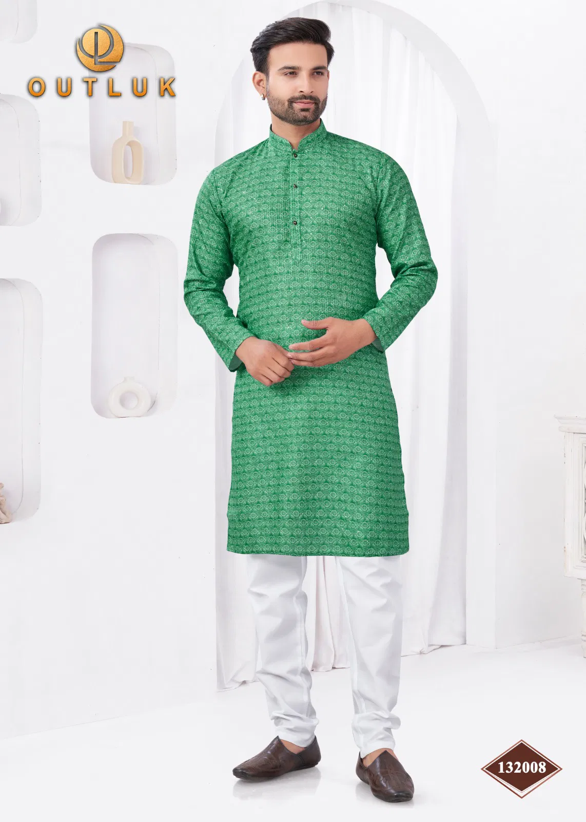 Outluk Wedding Collection Vol 132 Rayon Cotton Mens Kurta Pajama Manufacturers