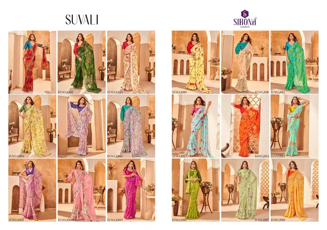 Suvali By Sirona Georgette Designer Sarees Wholesale Shop In India