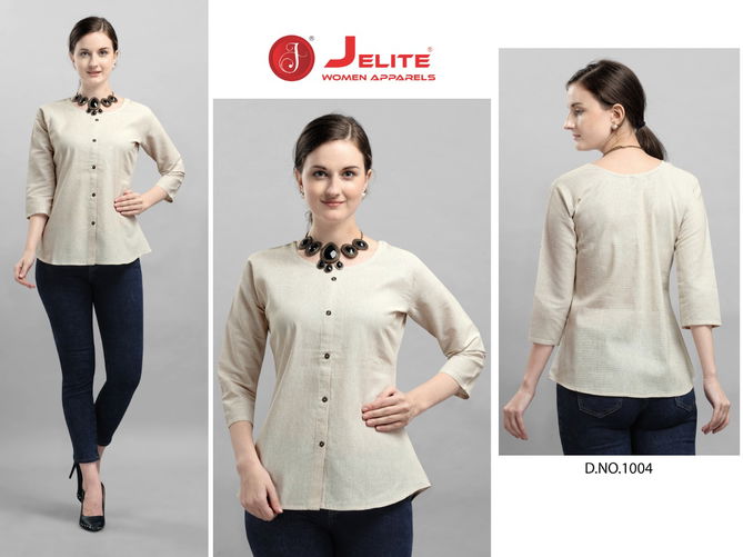 Jelite Carnation 2 Stylish Western Regular Wear Heavy Cotton crepe Ladies Top Collection
