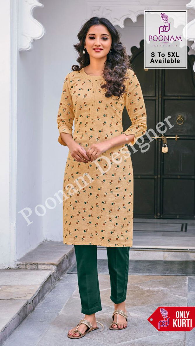 POONAM PRINT Latest Designer Fancy Festive Wear  cotton Printed Kurtis Collection 