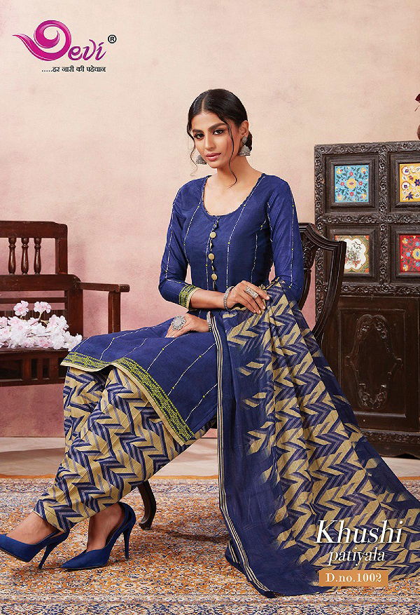 Devi Khushi Latest Printed Patiala Regular Wear Pure Cotton Readymade Collection
