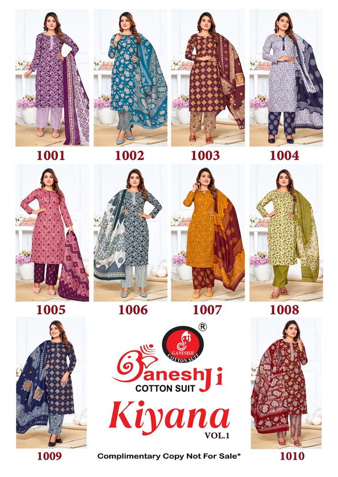 Kiyana Vol 1 By Ganeshji Indo Cotton Ladies Dress Material Wholesale Market In Surat