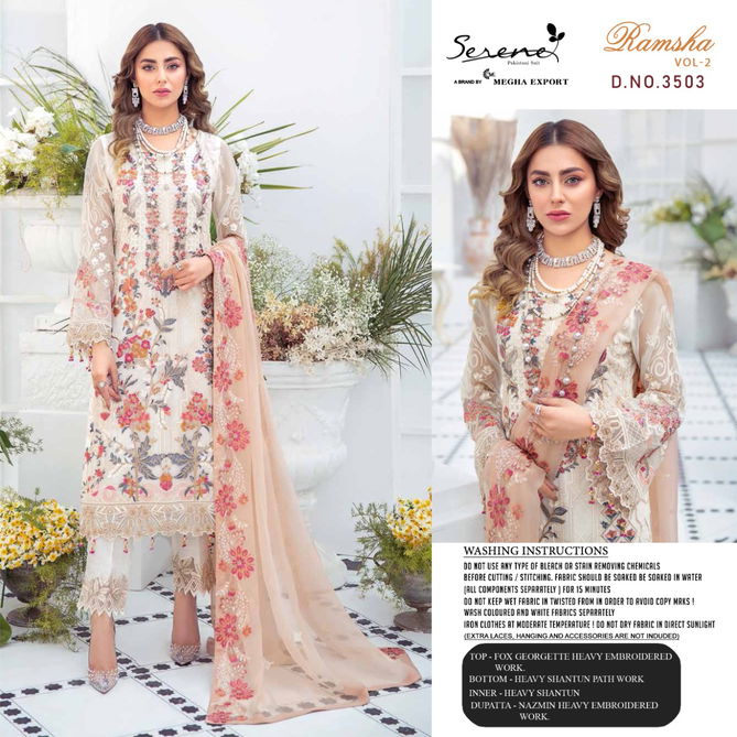 Serene Ramsha 2 Fancy Georgette Festive Wear Heavy Pakistani Salwar Kameez Collection