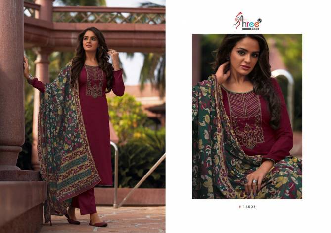 Shree Chevron Fancy Festive Wear Jam Cotton Print With Exclusive Self Embroidery Designer Dress Material Collection
