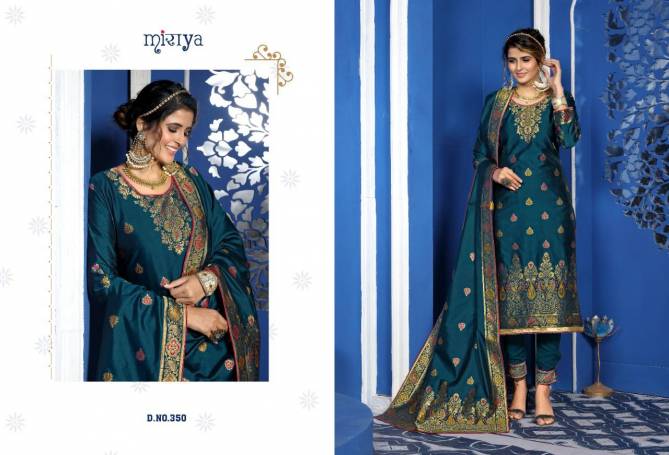 Aarav Basanti Fancy Designer Festive Wear Silk Minakari jacquard with fancy diamond Work Dress Material Collection
