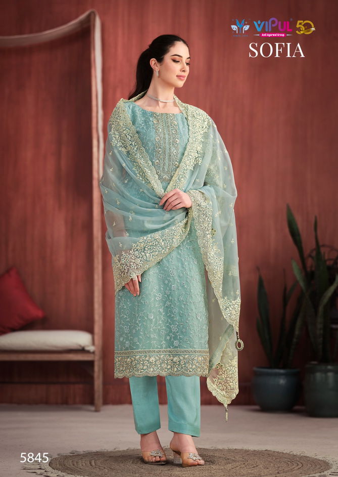 Sofia By Vipul Embroidered Organza Salwar Kameez Wholesale Market In Surat Wit Price