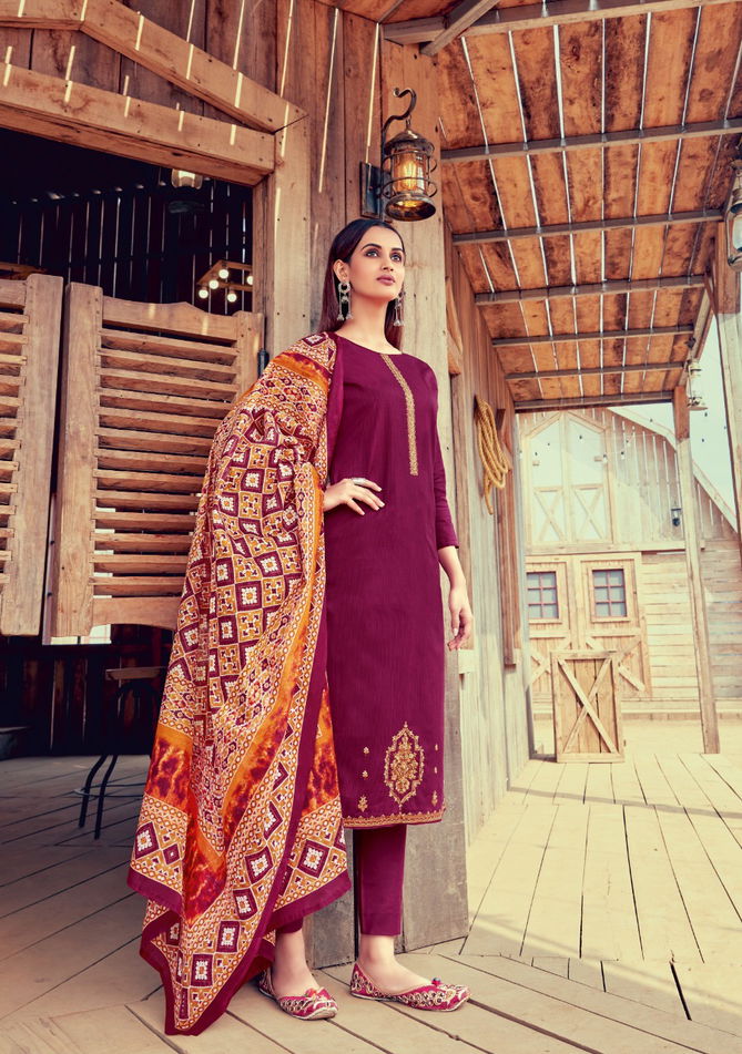 Vastu Jamdani 1 Fancy Casual Wear Pure Lawn Cotton Printed Neck Work And Daman Work Designer Dress Material Collection
