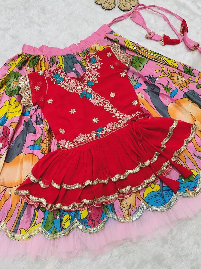 OC 187 Fox Georgette Girls Wear Kids Lehenga Choli Exporters In India