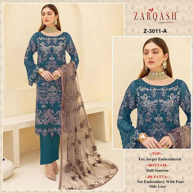 Z 3011 A To D By Zarqash Embroidery Pakistani Suits Orders In India