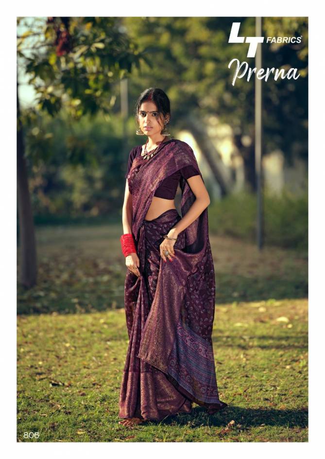 Lt Prerna Fancy Designer Festive Wear Heavy Printed Cotton Silk Sarees Latest Collection
