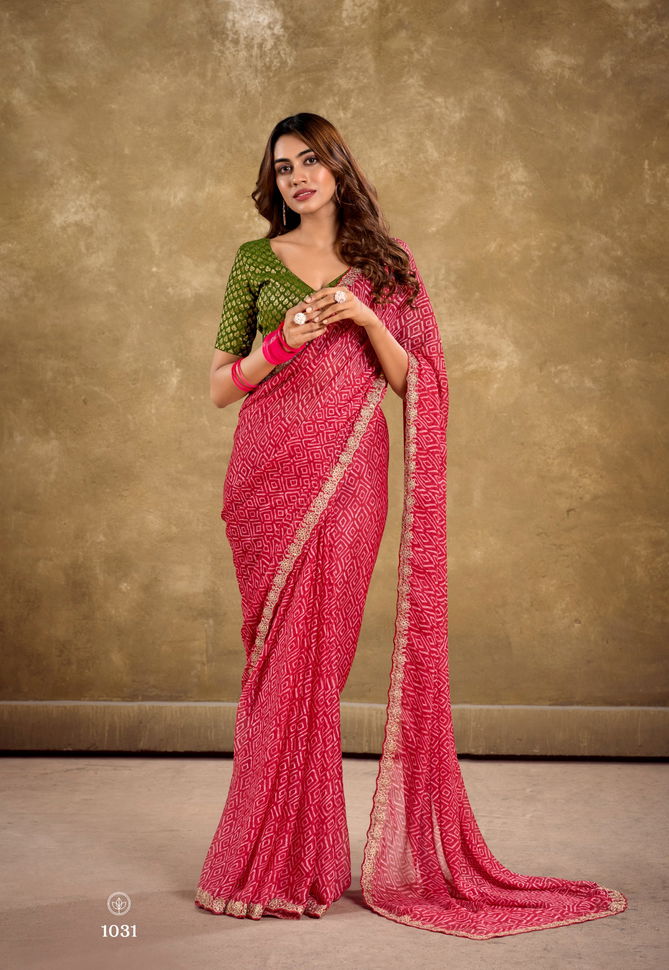 Chunari Vol 2 By Stavan Chiffon Embroidered Saree Exporters In India