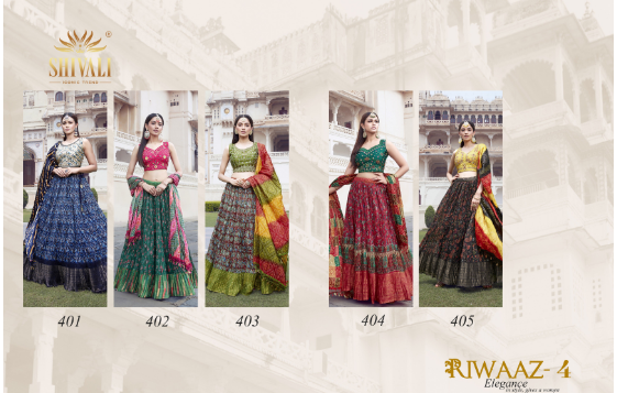 Shivali Riwaaz Vol 4 Fancy Festive Look Designer Lehenga Choli Catalog